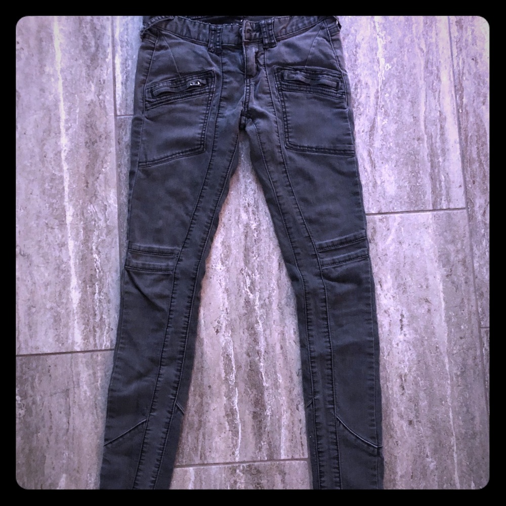 Free people Grey denim utility jean